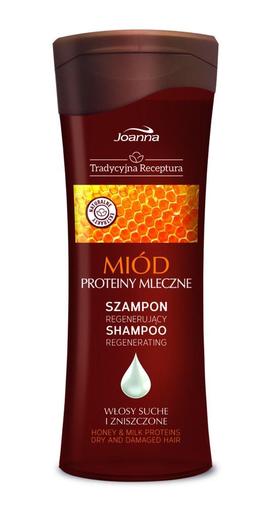 Joanna Tradycyjna Receptura Szampon Do Włosów Regenerujący Miód I Proteiny Mleczne 300Ml
