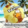Custom Name Personalized Garfield Print Umbrella, Auto Open Close, 8‑Rib Sturdy Frame, Commute Camping Hiking Use, Birthday Gift