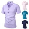 Mens Short Sleeve Easy Care Wrinkle Free Stretch Shirt | Office Work Casual Business