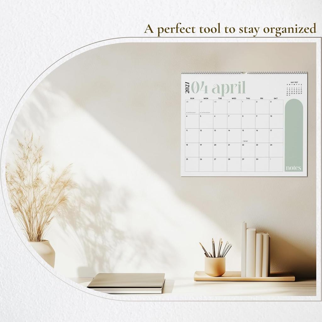 Wall Calendar 2026-2027 Hanging Calendar, Jan 2026 to June 2027, 13.5 x 11 Inch Monthly Calendar for Wall, 18 Months Spiral Twin-Wire Binding Wall