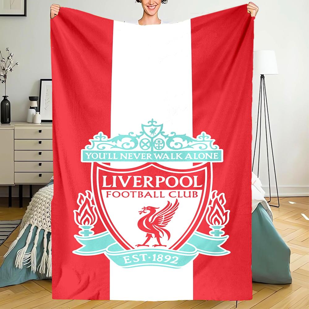 Liverpool Football Club Theme Printed Blanket - Perfect for Couch, Bed, Travel & Outdoor Use | Machine Washable, Cozy & Durable.