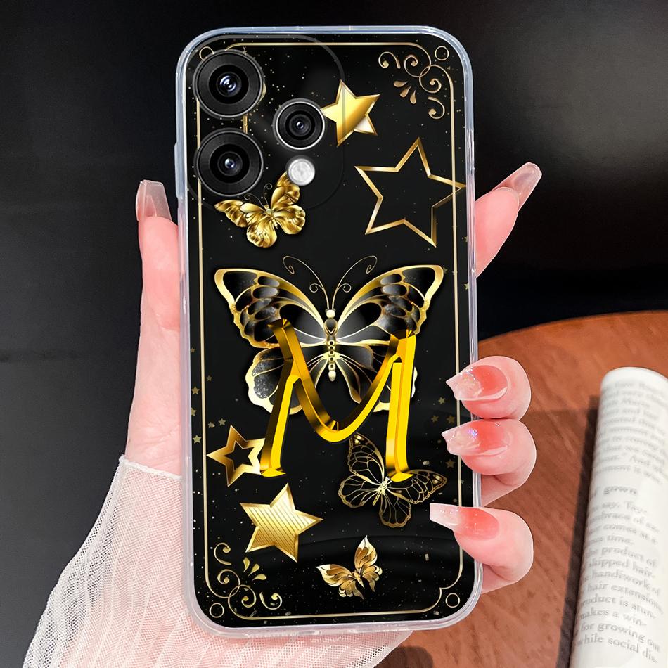 Чехол для телефона Oppo Reno 15 Pro Mini 15F 15C 5G Великолепные Звездные Буквы Ударопрочный Корпус Для Oppo Reno15 Мягкий Прозрачный Силиконовый Funda