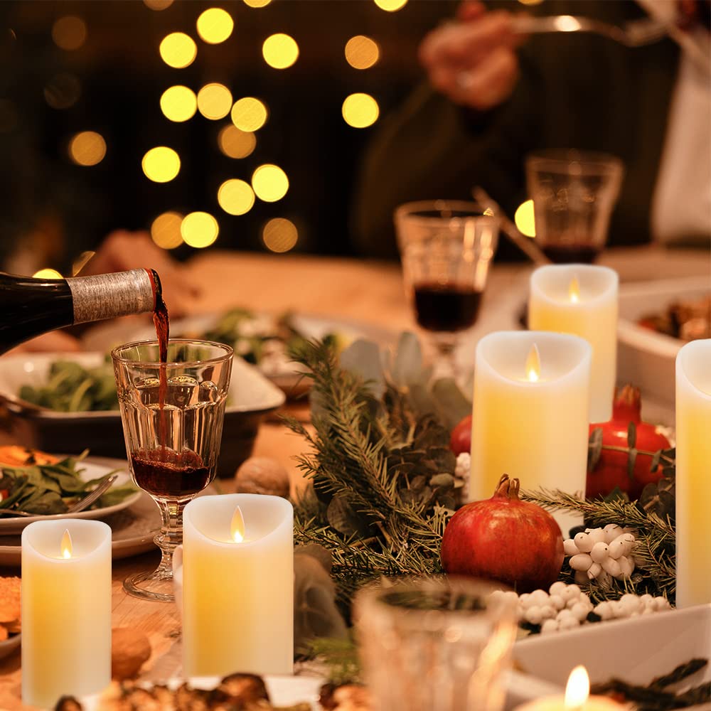 AnnTec LED Candle Light USB Rechargeable with Remote Control Candle Interior Light Flickering Like a Real Flame Warm Light No Fire Christmas Party