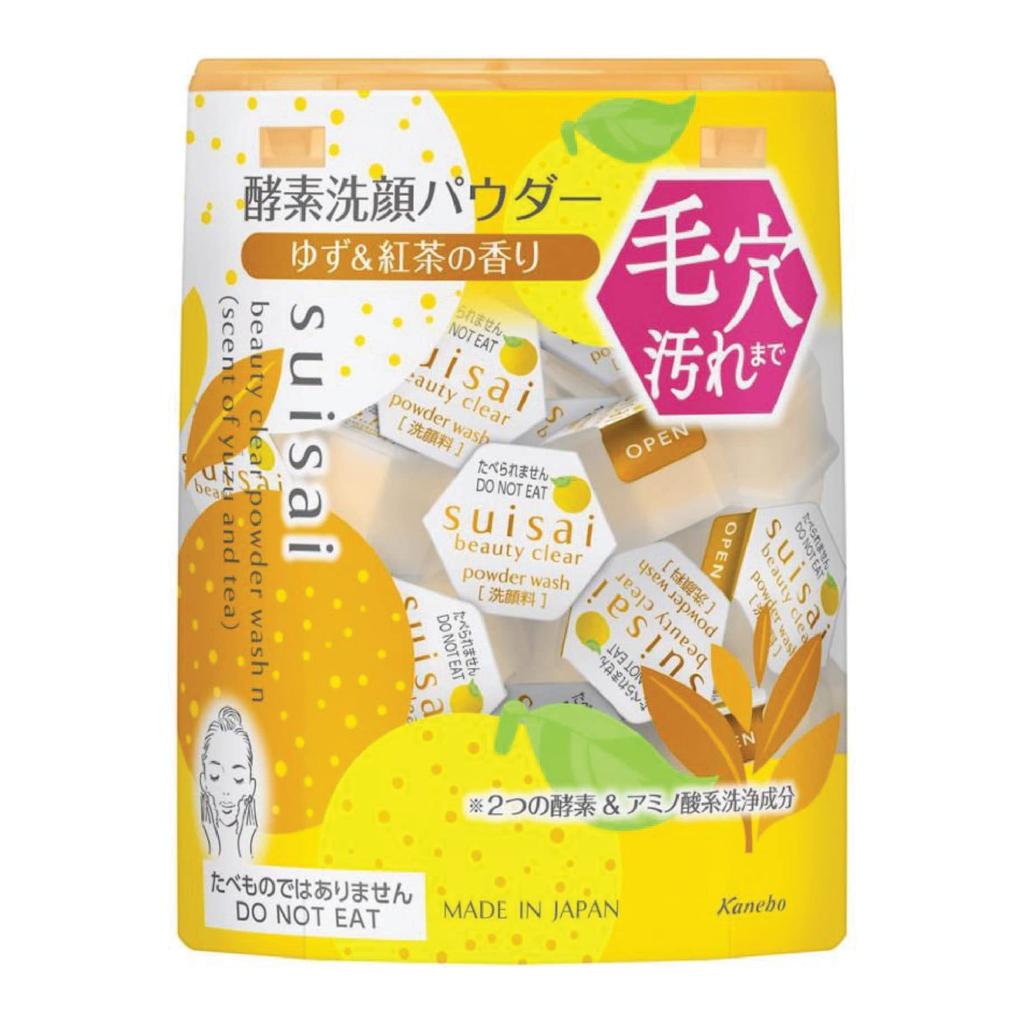 suisai Beauty Clear Powder Wash Black Tea Yuzu 32 Count 0.4g Enzyme Facial Cleanser