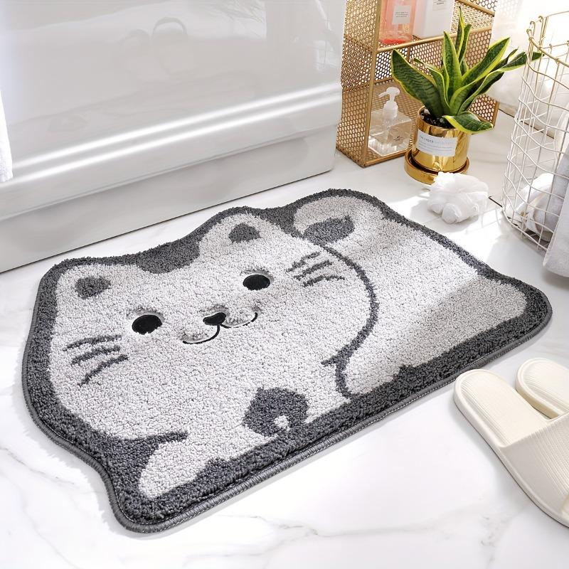 Коврик для ванной комнаты, 1 шт., очень мягкий впитывающий коврик для ванной премиум-класса, нескользящий удобный коврик для ванной с мультяшными животными для пола в ванной, ванной, душевой комнаты
