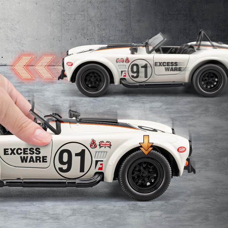 1:22 Shelby Cobra 427 S/C Сплав Спортивный Автомобиль Модель Литьевой Металл Игрушка Классический Ретро Гоночный Автомобиль Автомобили Модель Звук Свет Подарок для Детей