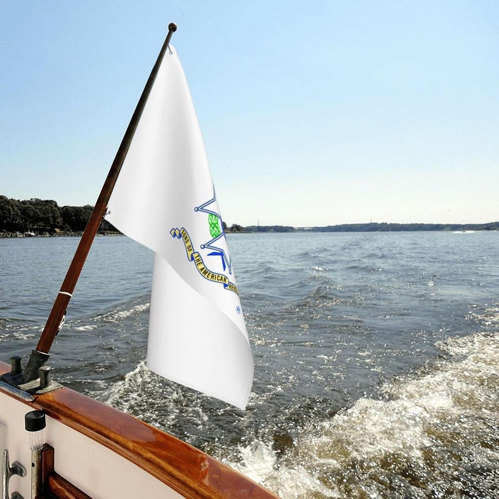 Сыны Американской революции 3 х 5 футов Наружный декоративный флаг, Садовый флаг, Наружный одинарный флаг