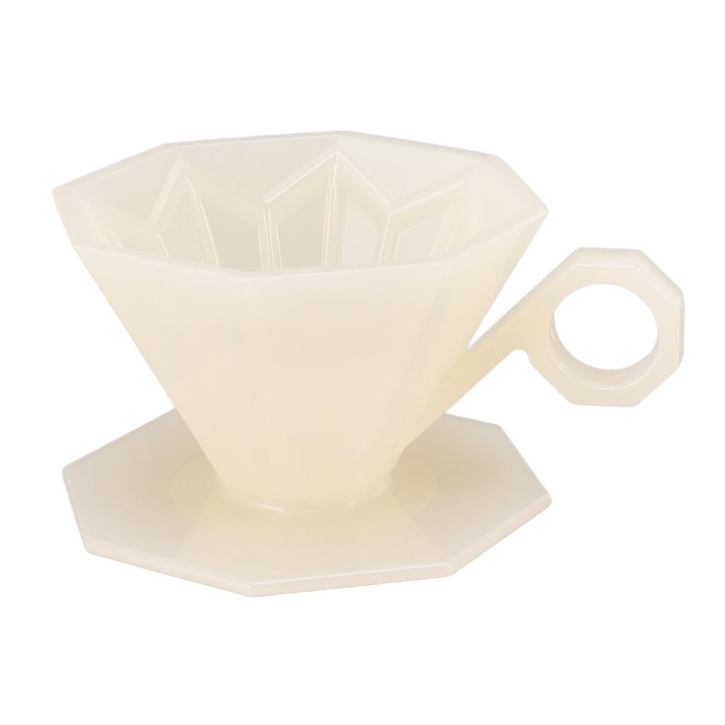 Coffee Filter Cup Resin Paperless Reusable Octagonal Pour Over Coffee Maker Filter Cone with Handle