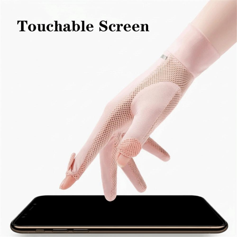 Touch Screen Ice Silk Gloves Mittens Style Sun Protection Gloves Cycling Driving Running