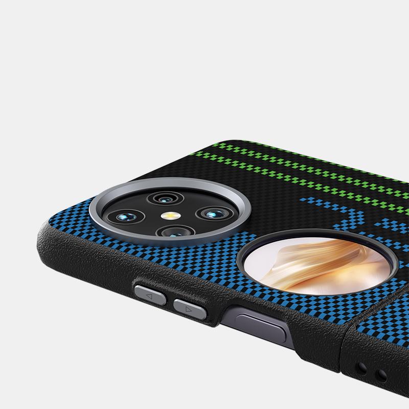 For Huawei Pocket 2 Case Magsafe Slim Carbon Fiber Magnetic Wireless Charger Flip Foldable Folio Case Cover Metal Lens Grip