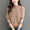 Cashmere Sweater Women Pullover Autumn and Winter Casual Half High Neck Solid Long Sleeve Knitted Sweater Pullover Female Top