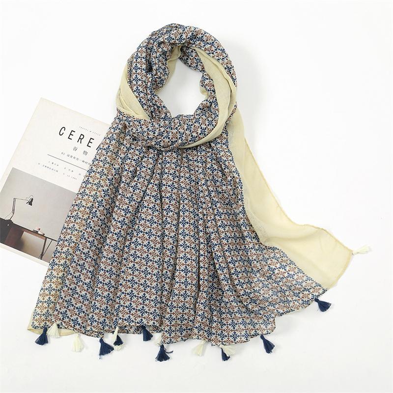 Fashion Thin Tassel Viscose Shawl Scarf for Women Luxury Design Neckerchief Wrap Pashmina Muslim Hijab Echarpes 180*90Cm