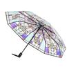 Vintage Stained Automatic Umbrella Hand-Painted Foldable Parasol Umbrella Stylish Design Folding Umbrella for Colleagues