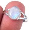 Кольцо из серебра 925 пробы с натуральным радужным лунным камнем ручной работы S.9 y2L77