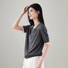 Color blocking fake two piece short sleeved knitted sweater for women in spring 2026, fashionable and versatile, slimming and casual T-shirt top