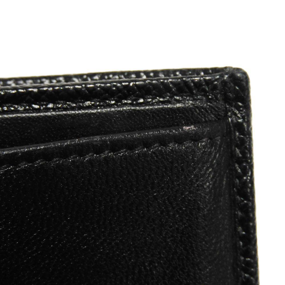 Б/у 11679 Кошелек тройного сложения 288648 7942 RFID IC чип Золотой Компактный кошелек Логотип Клип Черный Унисекс из Японии ОРИГИНАЛ