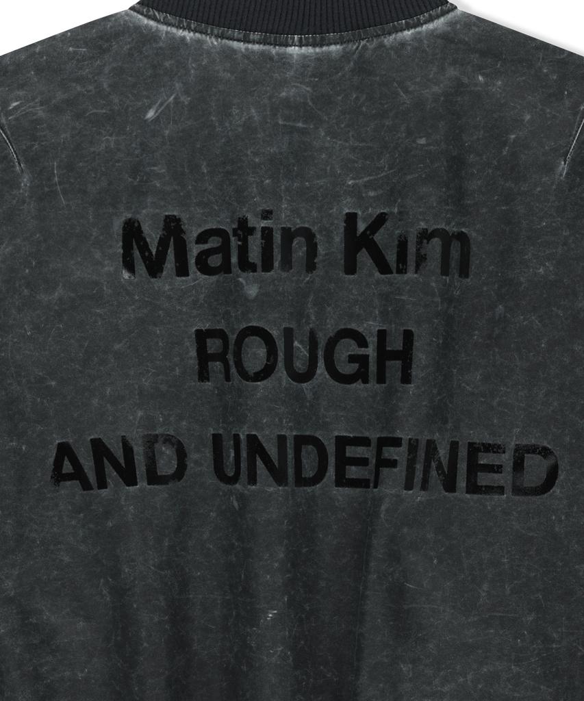 MATIN KIM Pigment Coated Back Logo Jumper In Charcoal