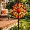 Metal Wind Spinner for Balcony Flower Spinner, 29.5" with Stake, Outdoor Decorative Garden Rust Resistant Windmill Yard Lawn Patio Decoration Home
