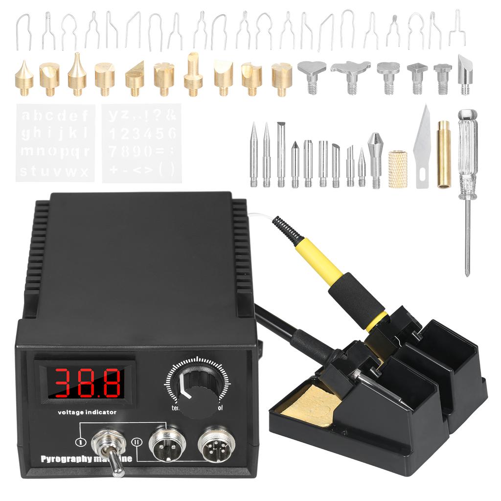 60W 220V 55-Piece Woodburner Pyrography Wood Leather Burning Tool Kit Adjustable Temperature 32 Fahrenheit  To