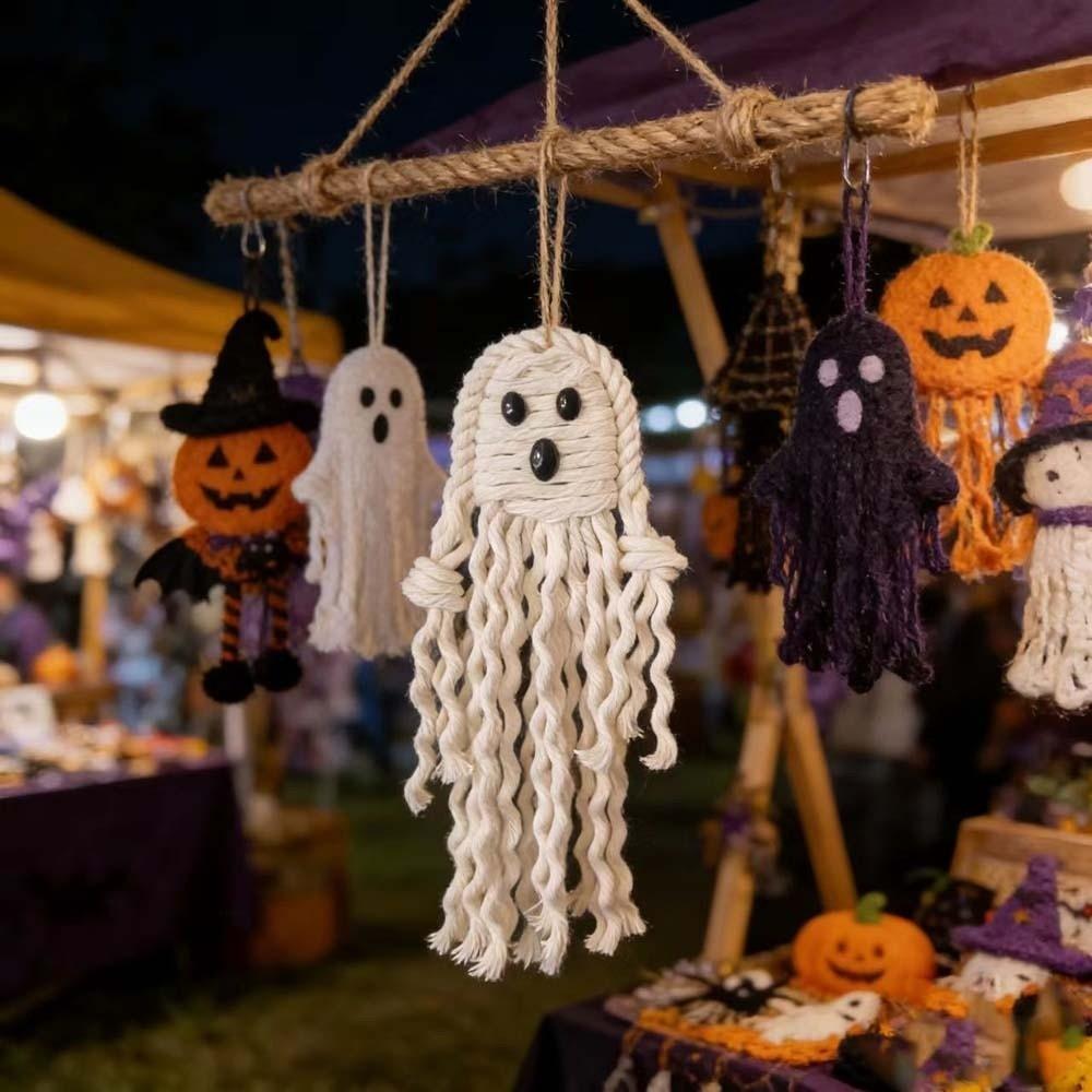 Woven Craft Halloween Macrame Hanging Handmade Cotton Bat Wall Decor  Holiday Decorators