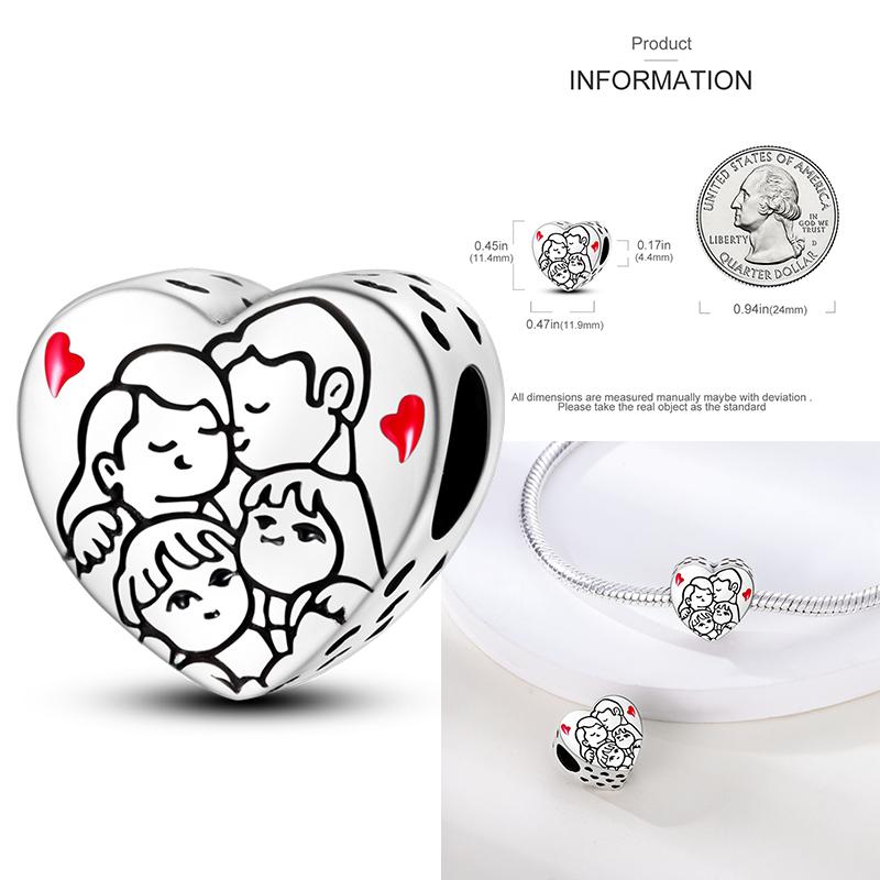 Copper Exquisite Family Sister Best Friend Couple Love Mom Charms Pendants Fit Original Bracelet Diy Jewelry