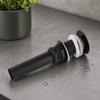 Push Button Drain Stopper Matte Black Vessel Sink Drain Easy Install Drain Assembly  Vanity Sink