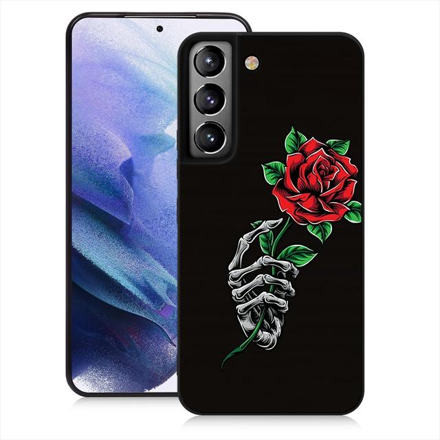 Чехол для телефона Rose для Galaxy S21ultra S23plus S21fe, мягкие чехлы со скелетом для рук для Samsung Galaxy S22 Plus Ultra S20 Fe, черный чехол
