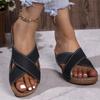 Яркие женские сандалии Ультра-повседневные туфли-слипоны на платформе с мягкой подошвой и перекрещивающимися ремешками Летние прогулки Дизайн с клиновидным каблуком