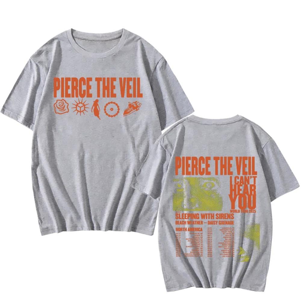 2026 Pierce The Veil I Can’t Hear You Мировой Тур Футболки Двусторонние Унисекс Хлопковые Футболки Мужские Женские Музыкальные Футболки Рок-группа Панк Топы
