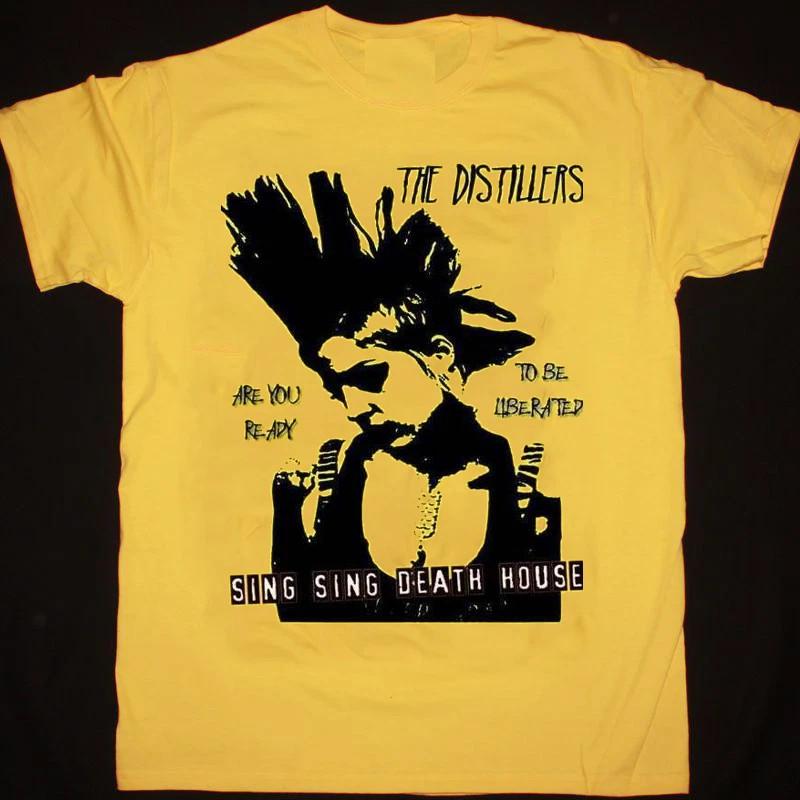 Винтаж Футболка THE DISTILLERS Броди Дэйлл Хлопок Желтая Все Размеры MC332 Унисекс Футболка