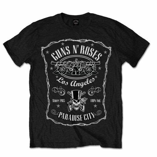 26 Official Guns N Roses T Shirt Paradise City Label Black Mens Classic Rock Tee Unisex T-Shirt