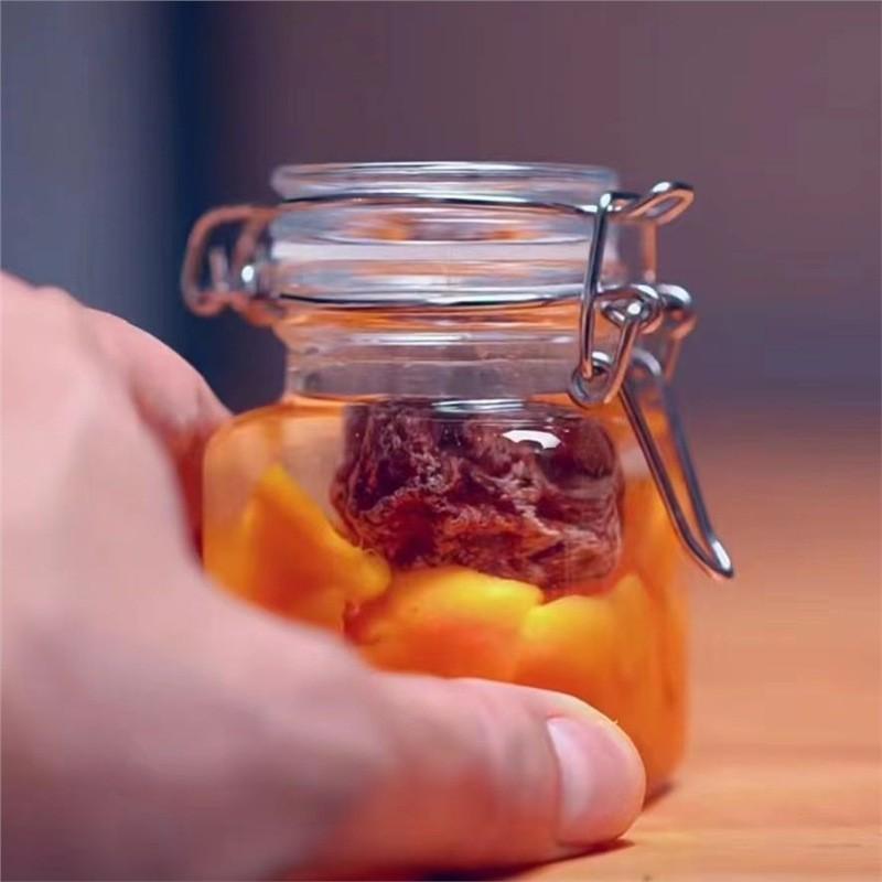 Стеклянная бутылка 50/100 мл Герметичная банка для кухни Еда Соленья Фрукты Консервы Прозрачная Широкое горлышко Банка для джема Банка для хранения Бытовая
