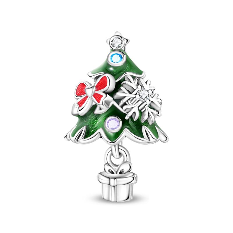 925 Silver Santa Claus Charms Bead Christmas House Dangle Pendant Fit Bangle Bracelet Necklace DIY Jewelry