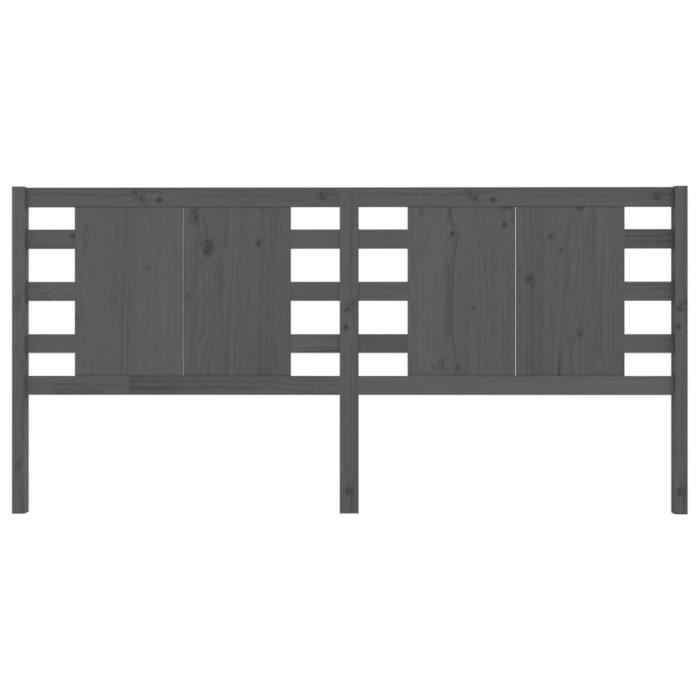 VidaXL Headboard Grey 126x4x100 Cm Solid Pine Wood 818762