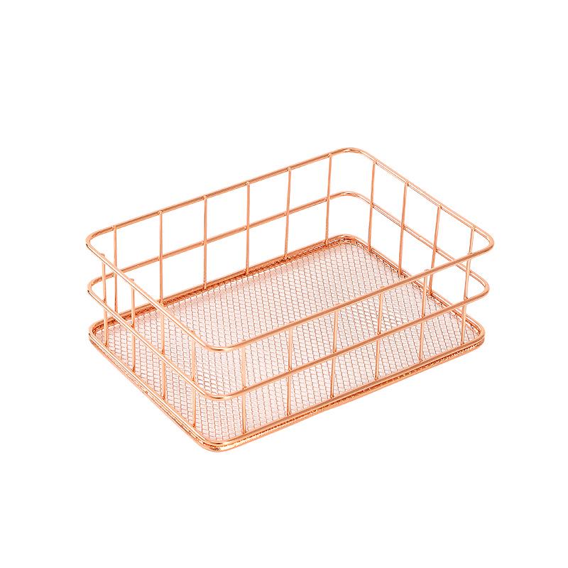 Минималистичный настольный органайзер из кованого железа - корзина для хранения закусок и косметики