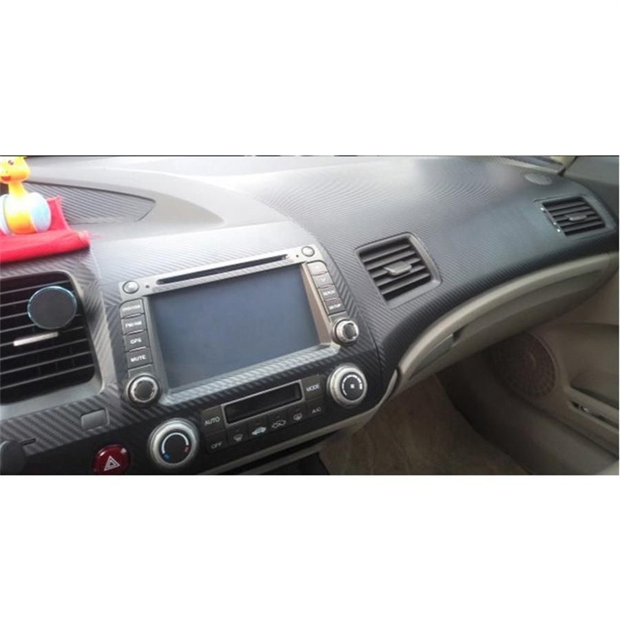 Для Honda Civic 2006-2011 Наклейки на интерьер Декали Комплект отделки Вид 3D-углеволокна