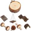 8pcs Squirrel Wooden Swing Toy Funny Hamster Ladder Small Pet Animal Playing Toy Set
