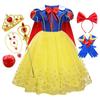 Girls Princess Gown with Cape Dress Kids Cosplay Costume Toddler Carnival Halloween Disguise Dress Up