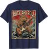Капибара Играет на Гитаре Rock On Винтажный Гитарист Капибара Футболка
