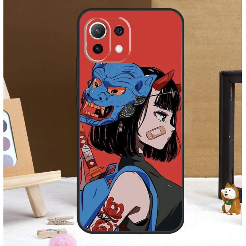 Чехол Аниме Девушка Самурай Для POCO M6 X3 X5 X6 Pro F3 F5 M5s Чехол Для Xiaomi 13T 12T 11T 14 Pro 12 13 Lite Чехол