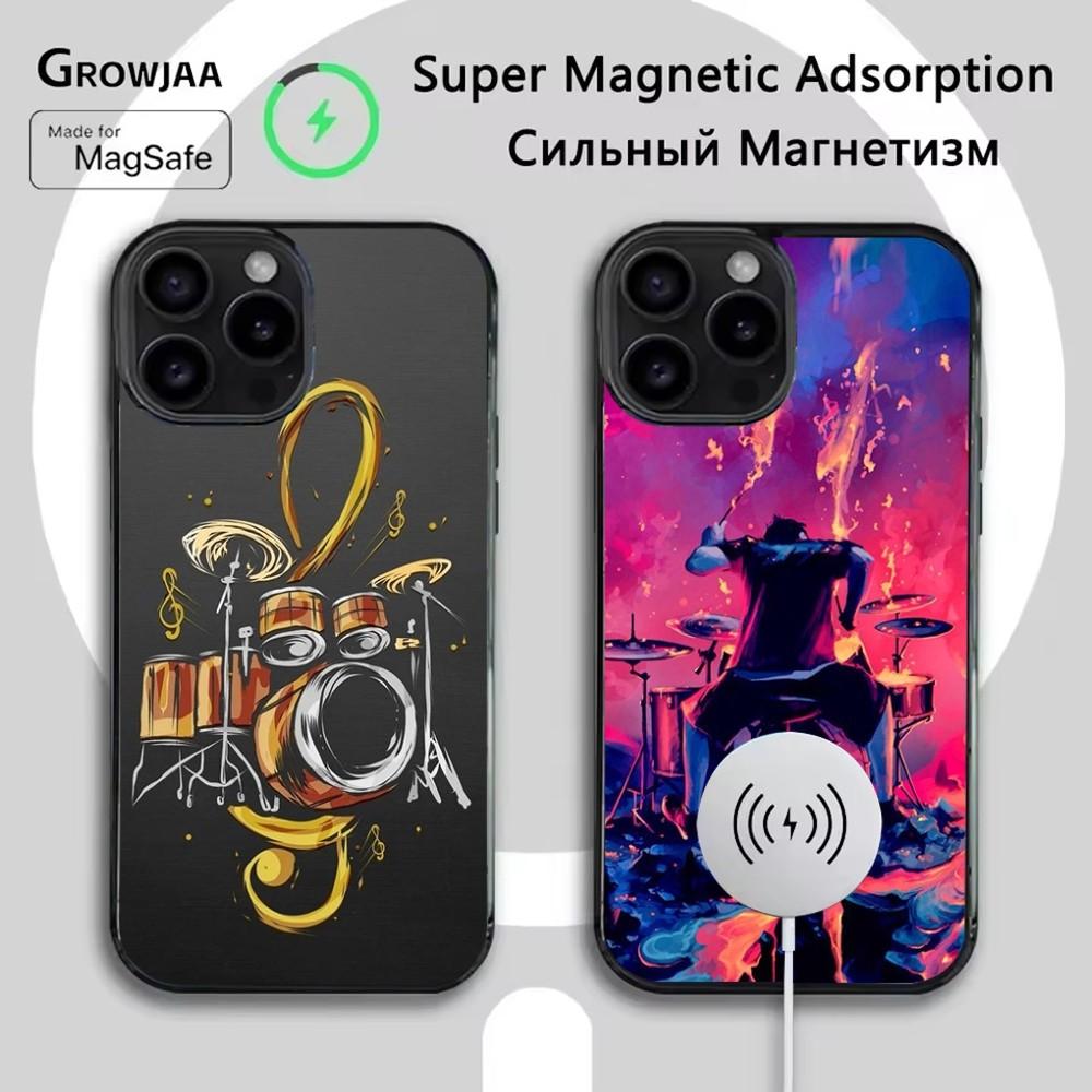 Чехол для телефона с изображением барабана и барабанщика для iPhone 16e, 16, 15, 14, 13, 12, 11, Plus, Pro, Max, Mini, с магнитной беспроводной зарядкой Magsafe