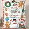 Cartoon Santa Claus Printed Blanket for Sofa Bed Travel Camping Living Room Office Conditioning Blanket for All Seasons Gifts