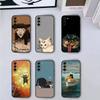 Кошачьи мемы F-Смешной милый чехол для телефона Samsung Galaxy A73,A72,A71,A70,A53,A52,A51,Мягкий силиконовый черный чехол