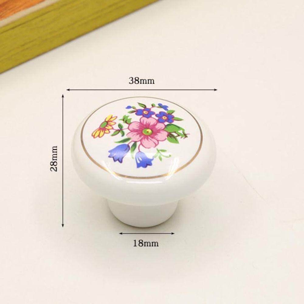 Single Hole Ceramic Cabinet Knob European Style Drawer Knobs Door Pull Handles Children's Room