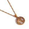 Women's European American Style Fashionable Personalized Retro Stainless Steel 18K Gold-Plated Zircon Bamboo Pendant Necklace