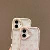 For iPhone 16 Case Epoxy Design TPU+PC Phone Cover with Bowknot Pattern,Rhinestone Decor
