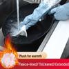 Thickened Waterproof Rubber Dishwashing Gloves with Velvet Lining for Winter Cleaning