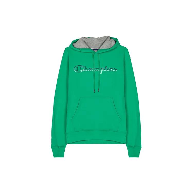 Champion Gradient Grass Stitched Logo Fleece Lined , US Version , Winter Sweatshirt Unisex Green (Unisex) Sweatshirts GF89H Y08126