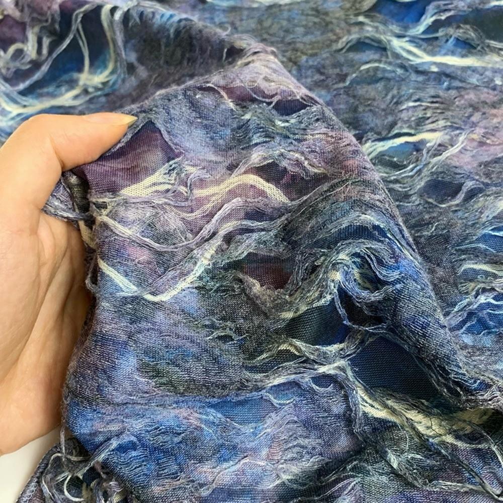 Панк Тай-дай Повязка для волос Y2K Потертый Рваный Топ-труба Стиль Пустоши Шарф для волос Уличная одежда