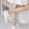 Cherry Transparent Flower Ruffle Socks Avocado Fruit Mesh Tulle Mid Tube Socks  Streetwear